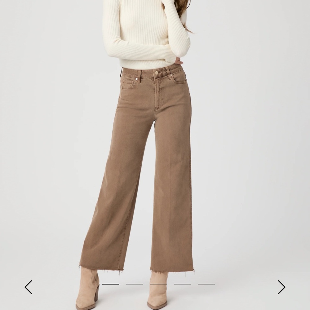PAIGE Wide Leg Jeans in Brown